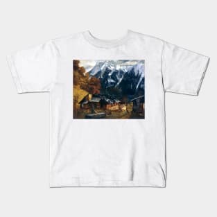 An Alpine Scene 1874 Gustave Courbet Kids T-Shirt